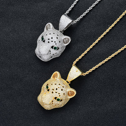 Hip Hop Panther Copper Pendant Necklace for Men and Women