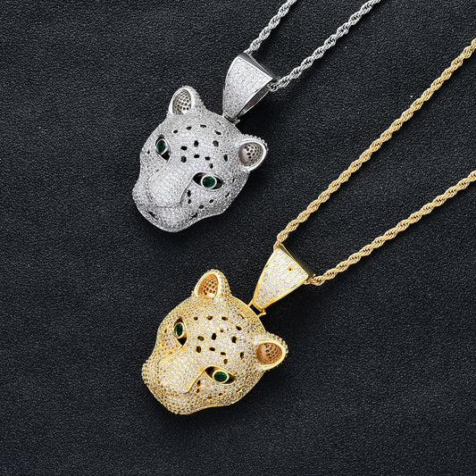 Hip Hop Panther Copper Pendant Necklace for Men and Women