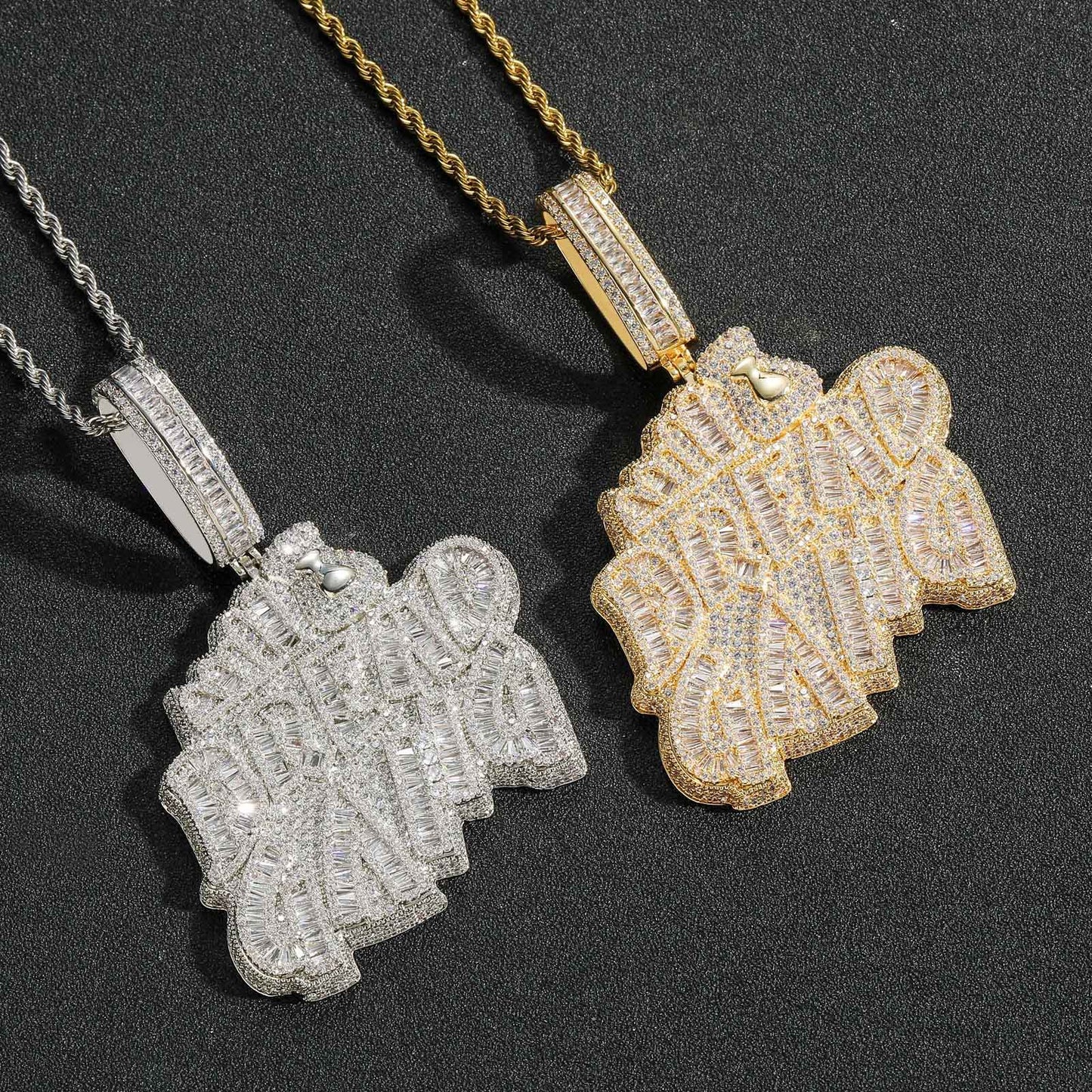 Hip Hop Minimalist Cross Tennis Chain Cubic Zirconia Pendant Necklace for Men and Women