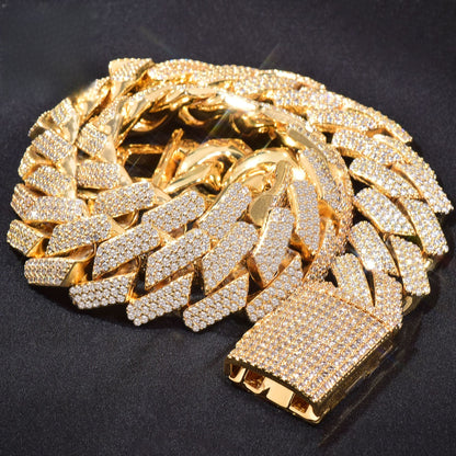 Iced Out Cuban Link Chain Necklace for Men Unisex Hip Hop