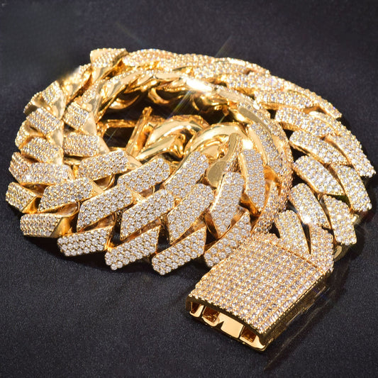 Iced Out Cuban Link Chain Necklace for Men Unisex Hip Hop