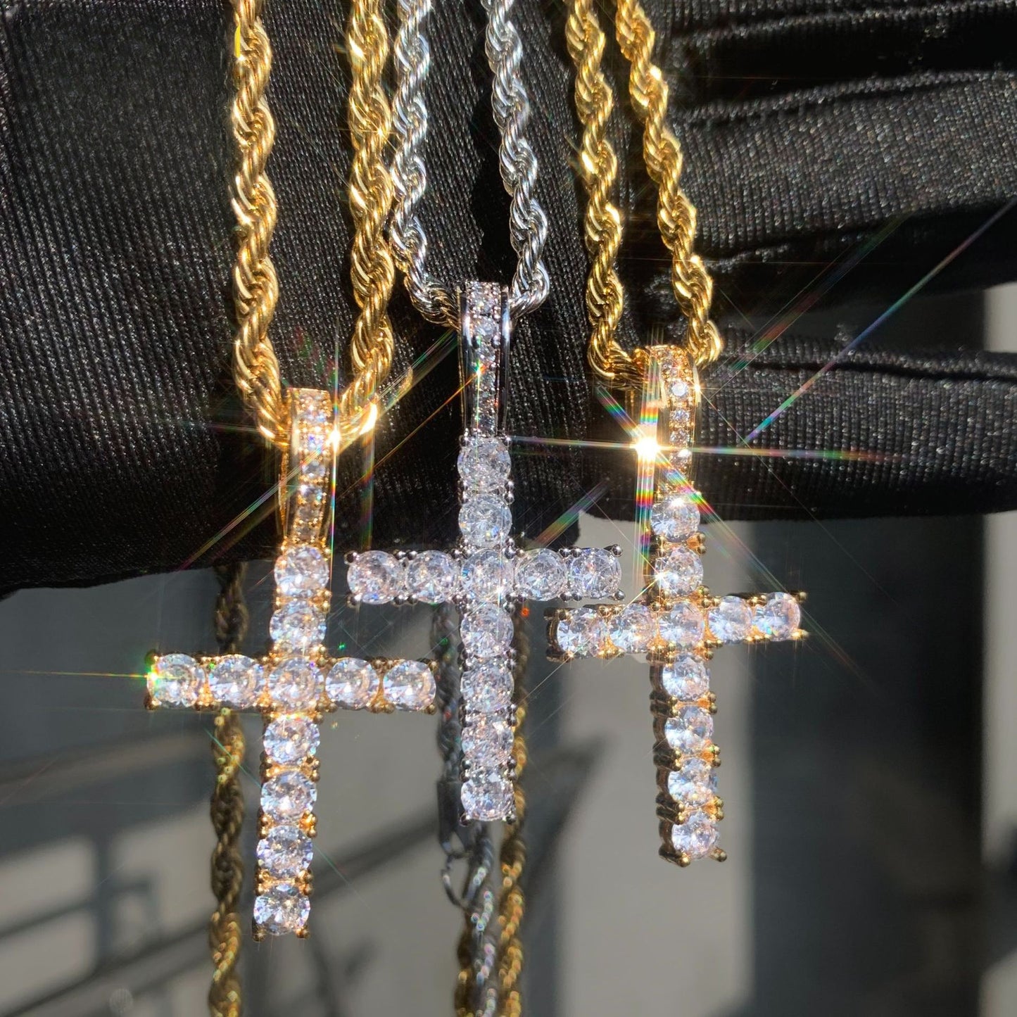 Iced Out Cross Pendant Necklace