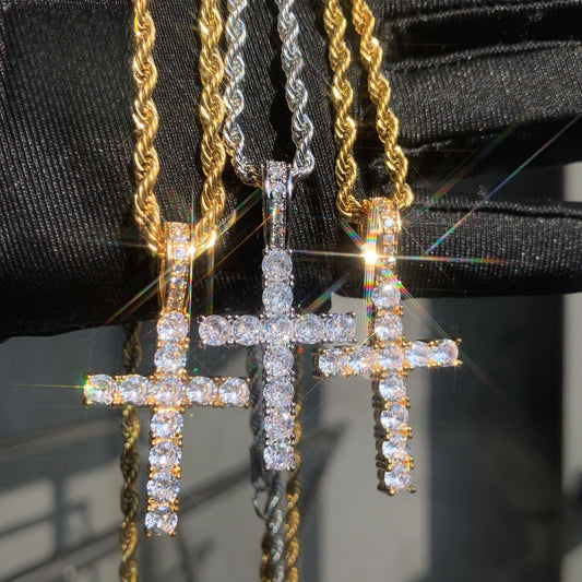 Iced Out Cross Pendant Necklace
