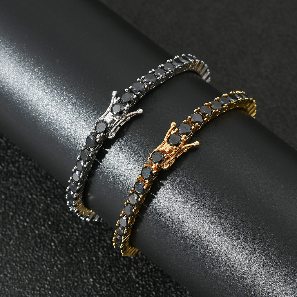 Hip Hop Light Luxury Tennis Chain Cubic Zirconia Bracelet for Men