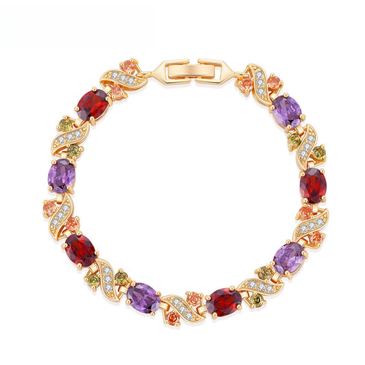 Twist Link Gemstone Bracelet for Women