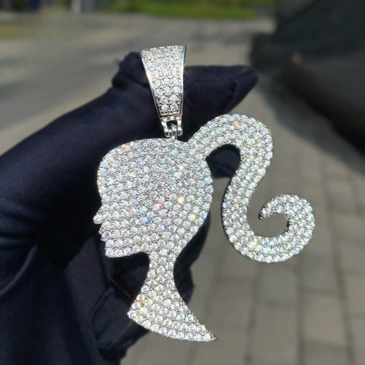 Iced Out Asymmetrical Pendant Necklace