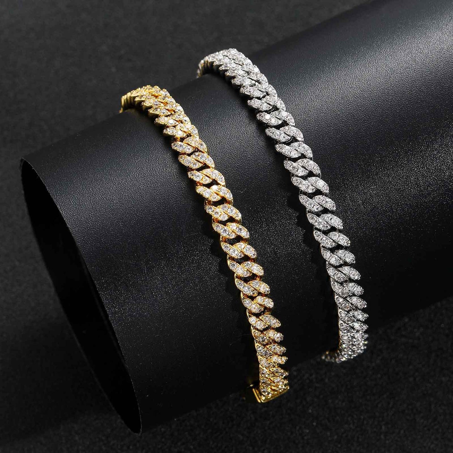 Hip Hop Minimalist Cuban Link Cubic Zirconia Bracelet for Men