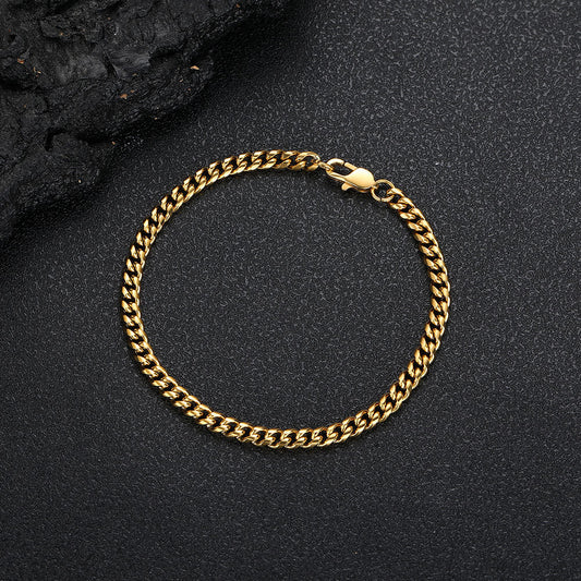 4-9 mm Polished Cuban Stainless steel Bracelet - CHA026 product image
