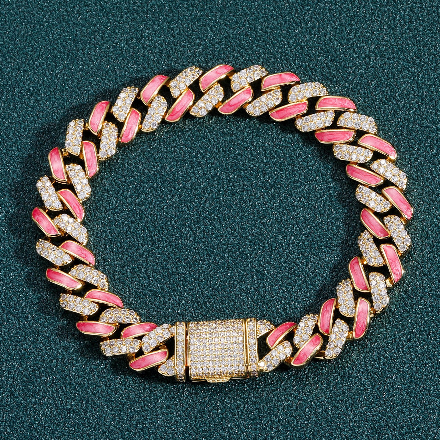 Hip Hop Cuban Link Cubic Zirconia Bracelet for Men