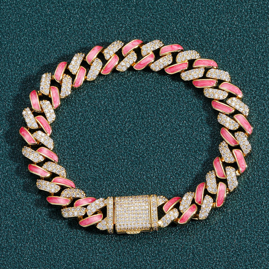 Hip Hop Cuban Link Cubic Zirconia Bracelet for Men