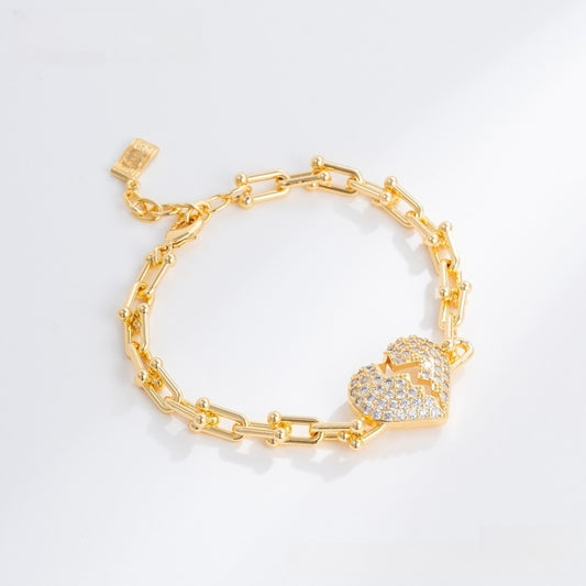 Broken Heart Link Bracelet for Women