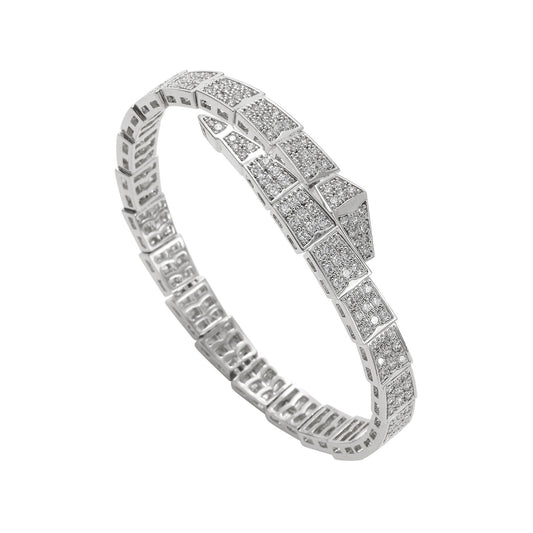 Light Luxury Snake Cubic Zirconia Bracelet for Men and Women