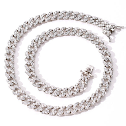 Hip Hop Cuban Link Cubic Zirconia Necklace for Men