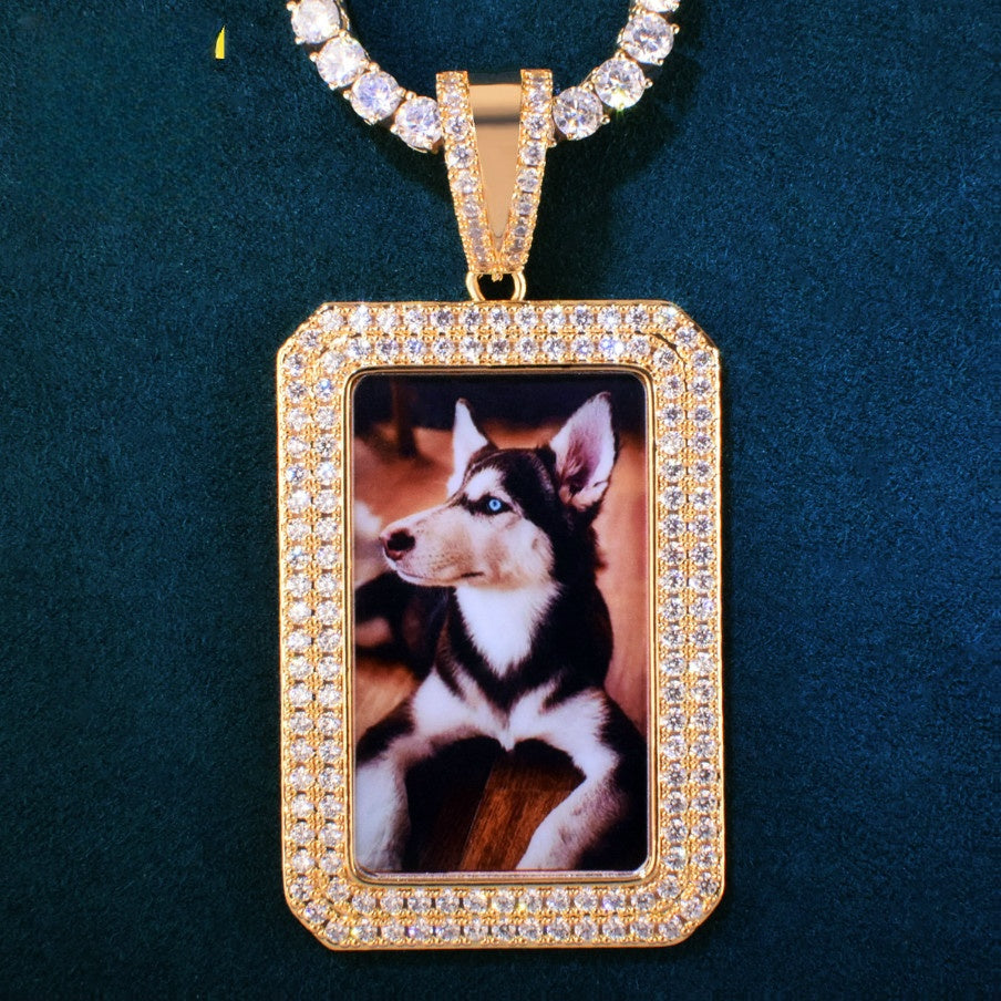 Iced Out Photo Pendant Necklace