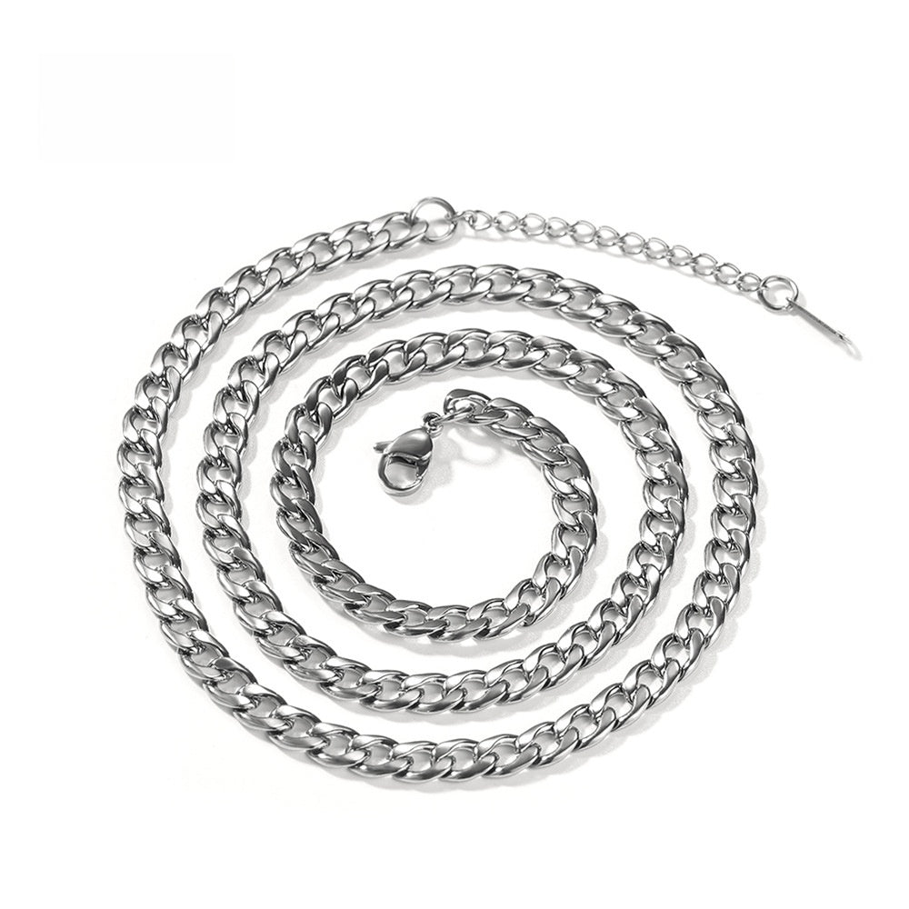 Unisex Cuban Link Chain Necklace Adjustable Hip Hop Pendant Chain in Gold, Silver & Rose Gold