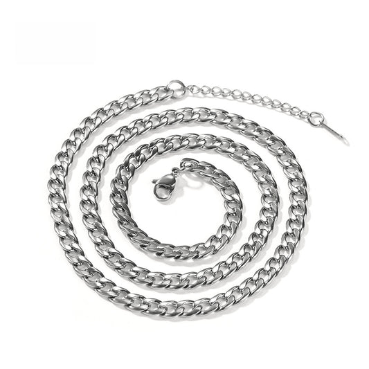 Unisex Cuban Link Chain Necklace Adjustable Hip Hop Pendant Chain in Gold, Silver & Rose Gold