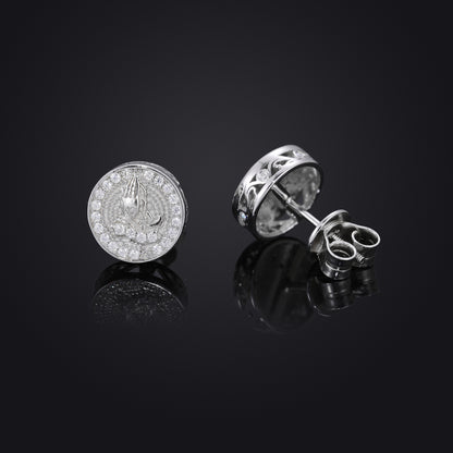 925 Silver Moissanite Round Stud Earrings for Women and Men