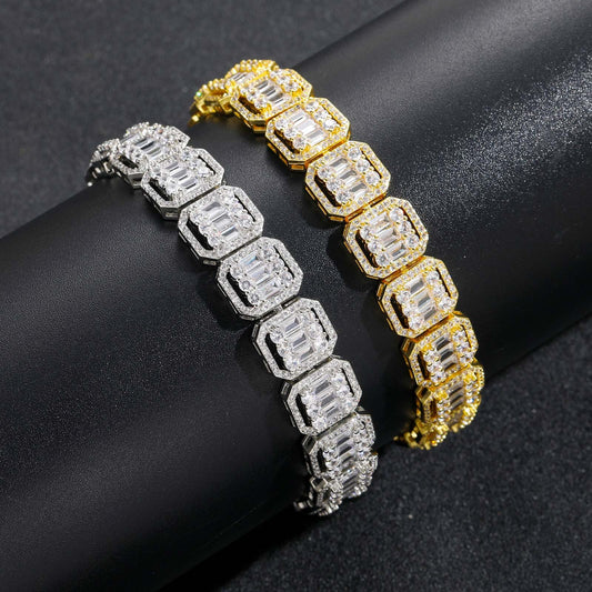 Hip Hop Cuban Link Cubic Zirconia Bracelet for Men