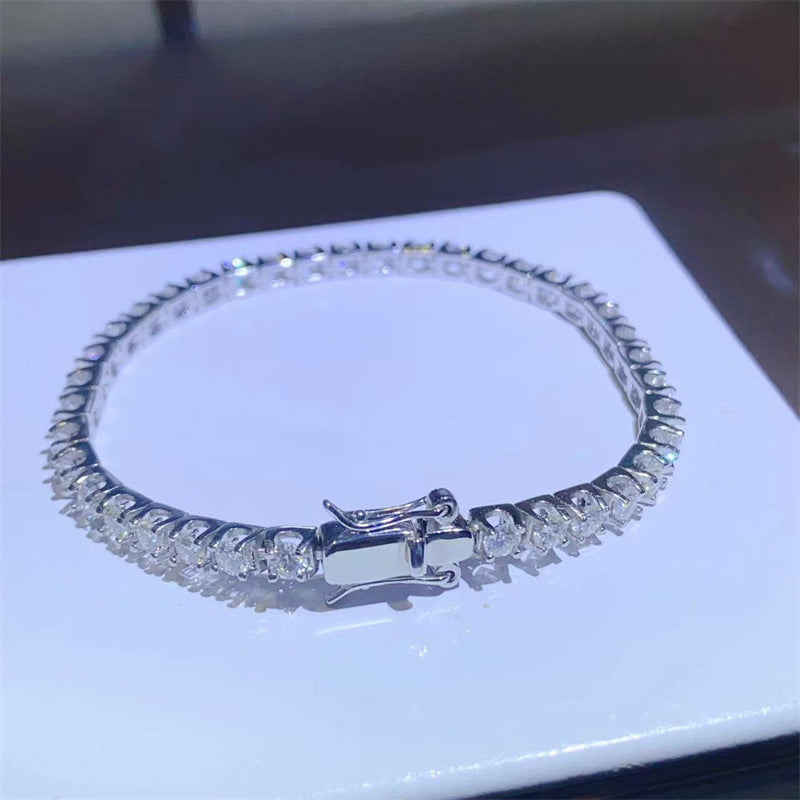 VVS1 Moissanite Tennis Bracelet for Women, Full Stone 3mm Bracelet 15-19cm product image