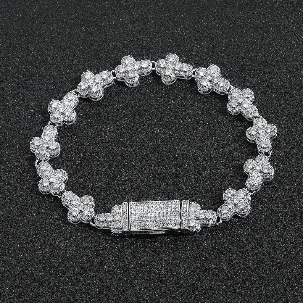 Hip Hop Light Luxury Fashion Cubic Zirconia Bracelet for Men and Women