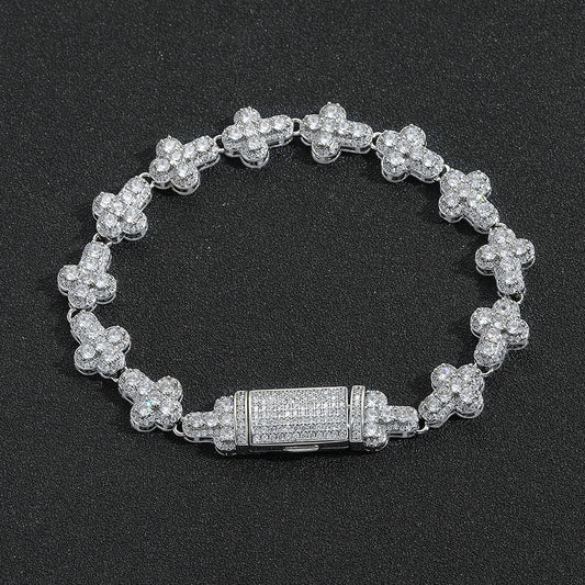 Hip Hop Light Luxury Fashion Cubic Zirconia Bracelet for Men and Women