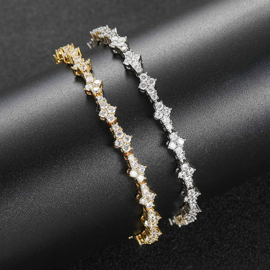 Hip Hop Light Luxury Fashion Cubic Zirconia Bracelet for Men and Women