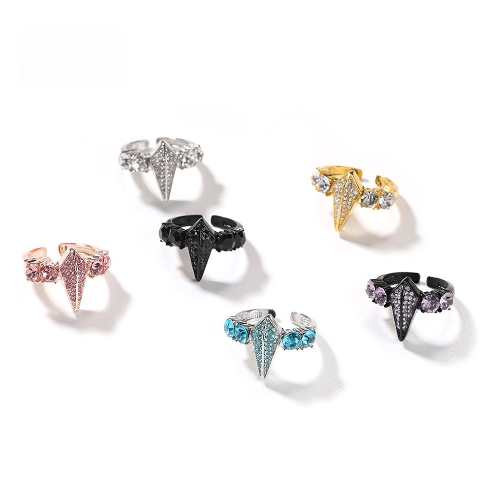 Men’s Adjustable Geometric Statement Ring with Cubic Zirconia Accent Stones product image