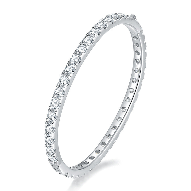 Moissanite Tennis Bracelet Bangle, Full Circle Round Stone Unisex product image