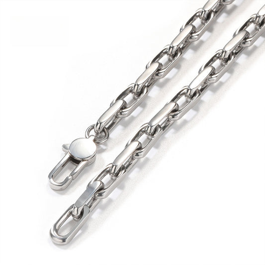 Minimalist Stainless Steel Geometric Chain Necklace for Women and Teen Girls