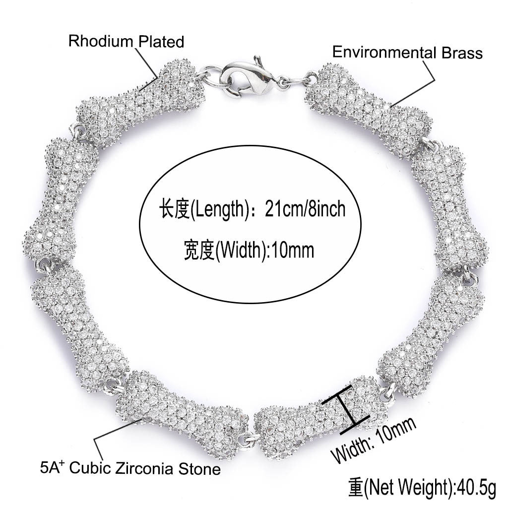 Hip Hop Fashion Cubic Zirconia Bracelet for Men and Women