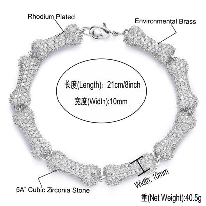 Hip Hop Fashion Cubic Zirconia Bracelet for Men and Women
