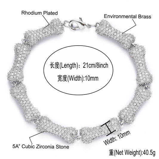 Hip Hop Fashion Cubic Zirconia Bracelet for Men and Women