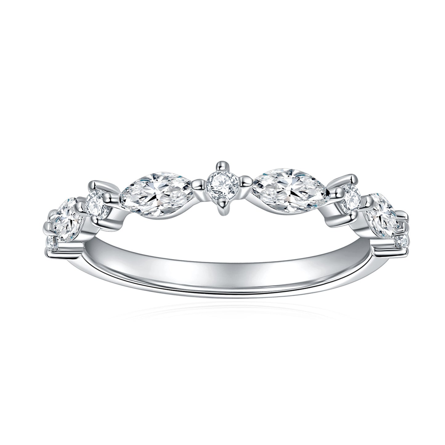 Marquise Moissanite Ring, 925 Silver, 18K Gold Finish product image
