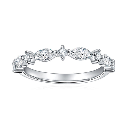 Marquise Moissanite Ring, 925 Silver, 18K Gold Finish