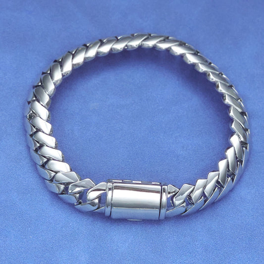 12 mm Polished Rounded Cuban Hip Hop Bracelet with Copper Base - CHA360 product image