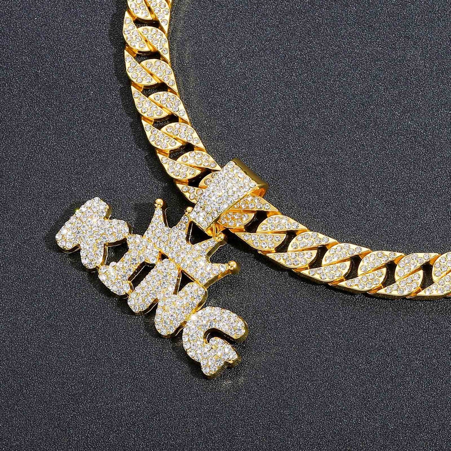 Hip Hop Heart Tennis Chain Alloy Bracelet for Men and Women