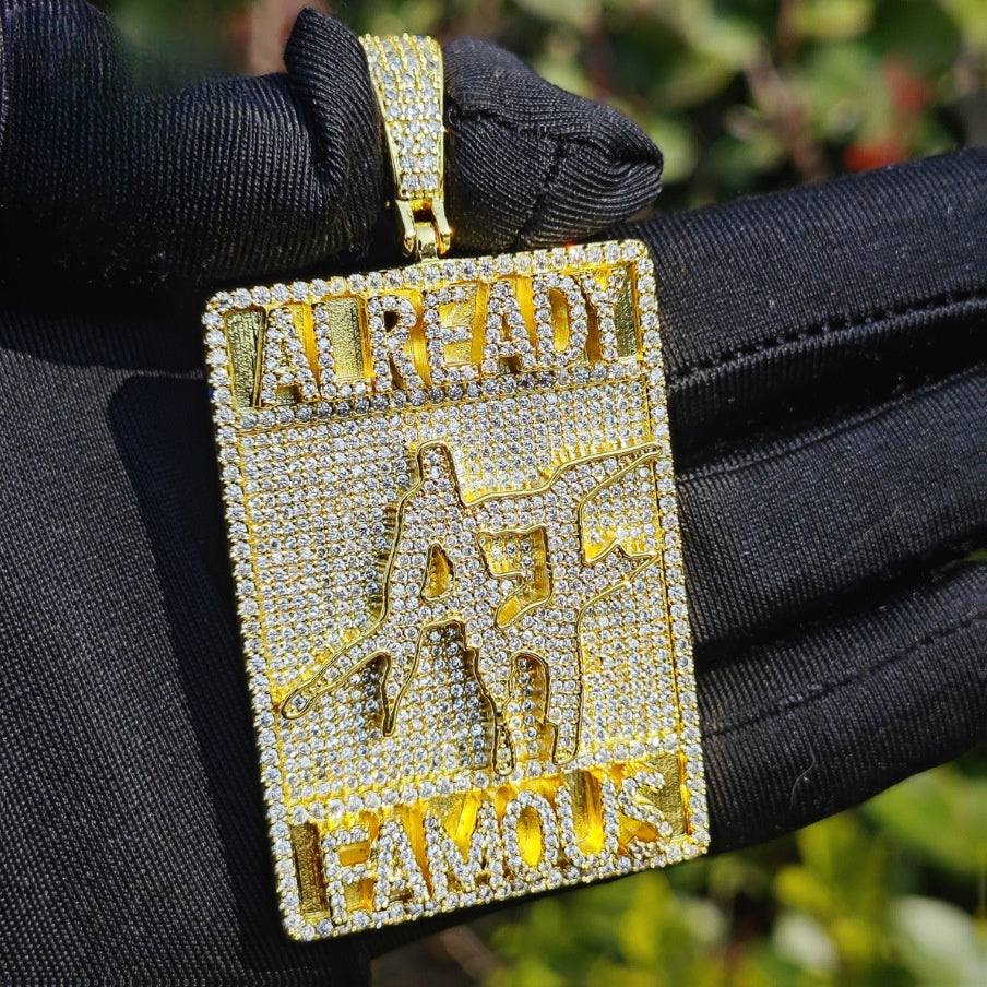 Iced Out Letter Pendant Necklace