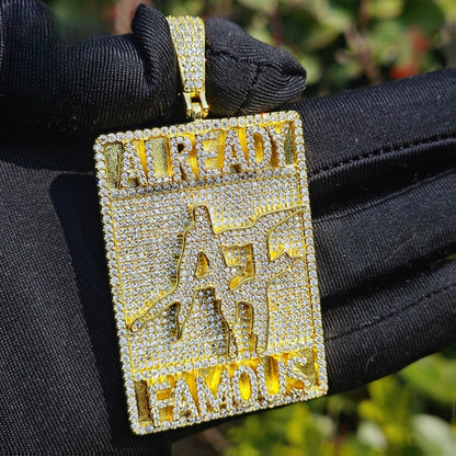 Iced Out Letter Pendant Necklace