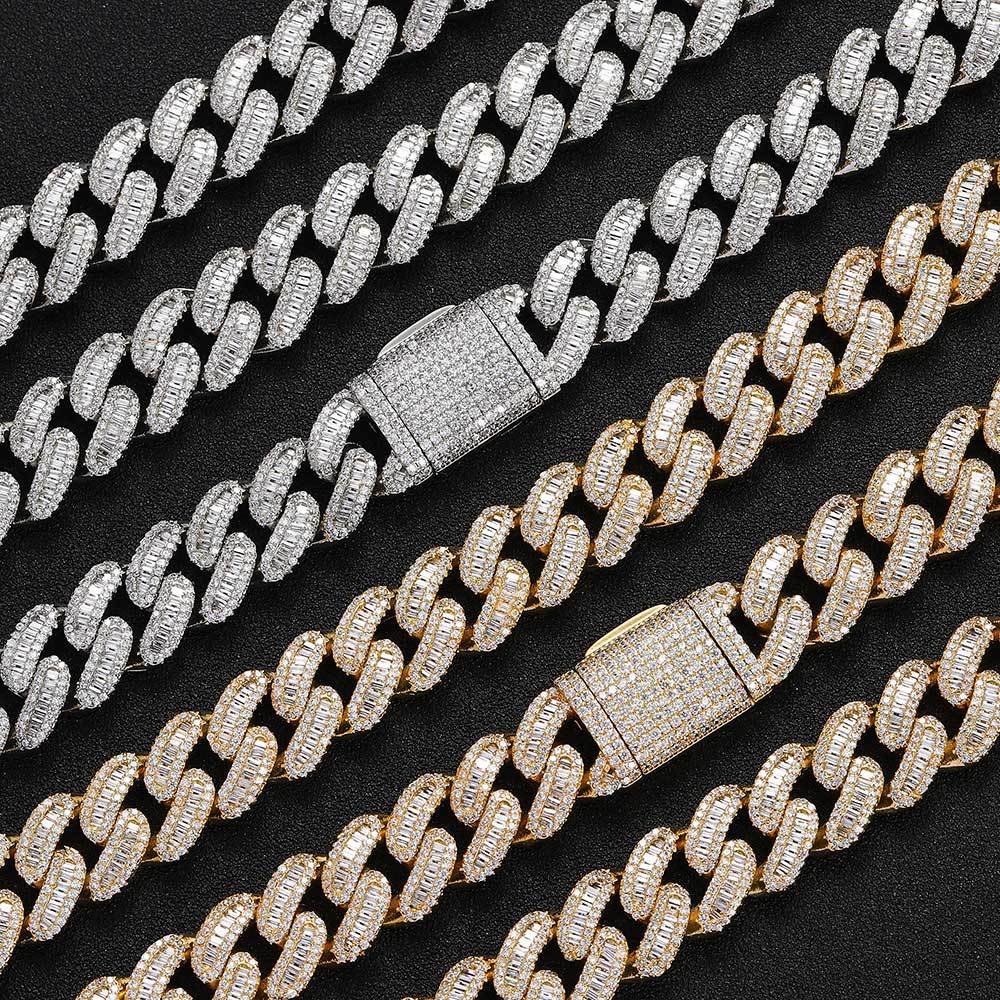15 mm Iced Cuban Hip Hop Necklace or Bracelet with Cubic Zirconia on a Copper Base - CHA118 product image