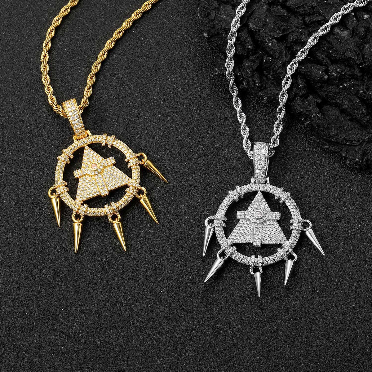 Hip Hop Vintage Geometric Copper Pendant Necklace for Men and Women product image