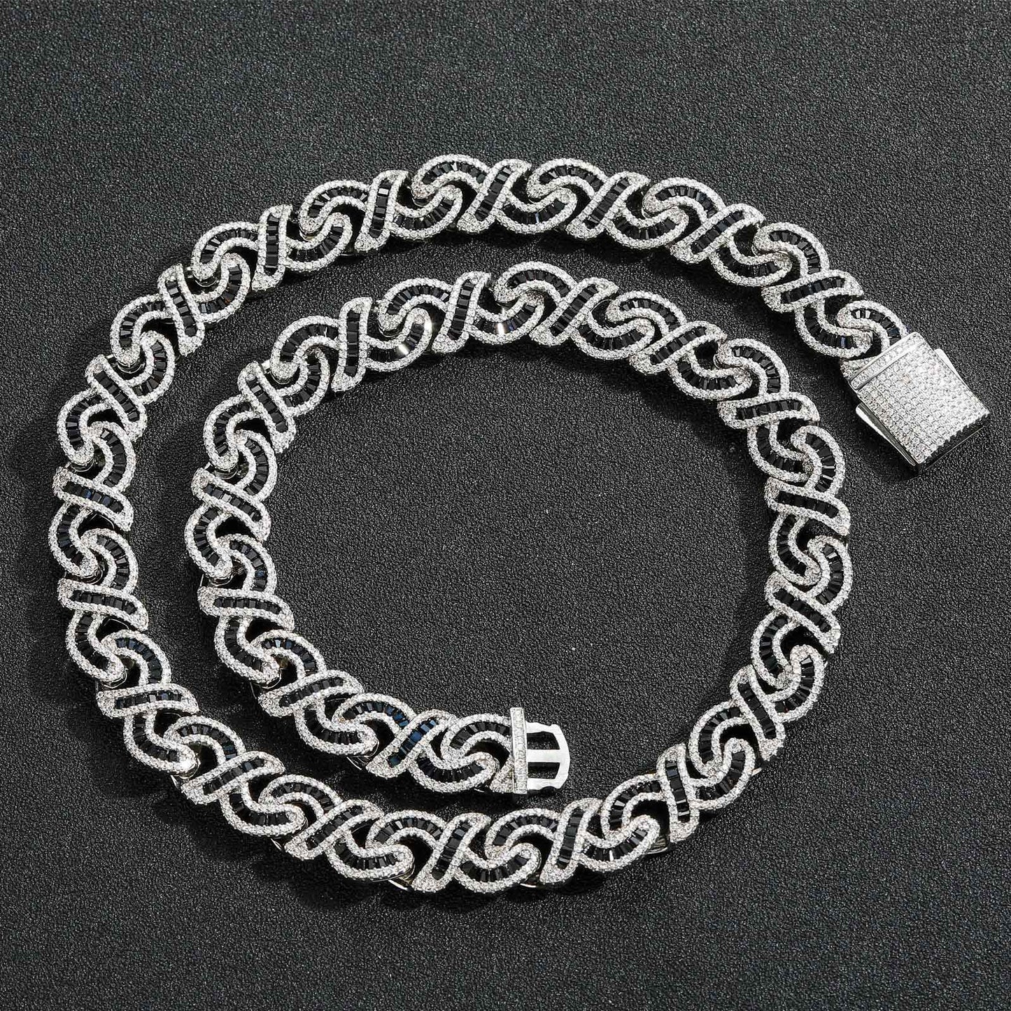 Hip Hop Heart Cuban Link Cubic Zirconia Necklace for Men