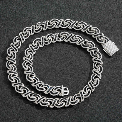 Hip Hop Heart Cuban Link Cubic Zirconia Necklace for Men