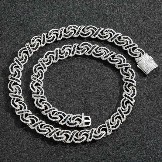 Hip Hop Heart Cuban Link Cubic Zirconia Necklace for Men