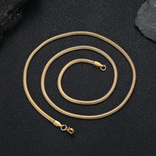 3-5 mm Polished Snake Chain Hip Hop Necklace or Bracelet with Stainless steel Base - CHA161 product image