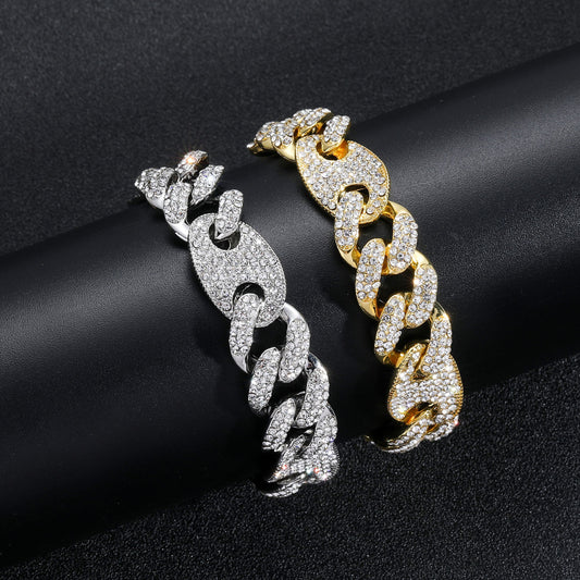 Hip Hop Cuban Link Alloy Bracelet for Men