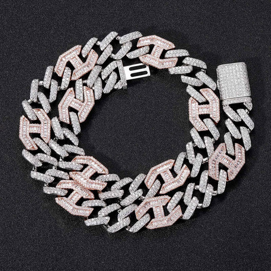 Hip Hop Diamond Shape Cuban Link Copper Necklace for Men