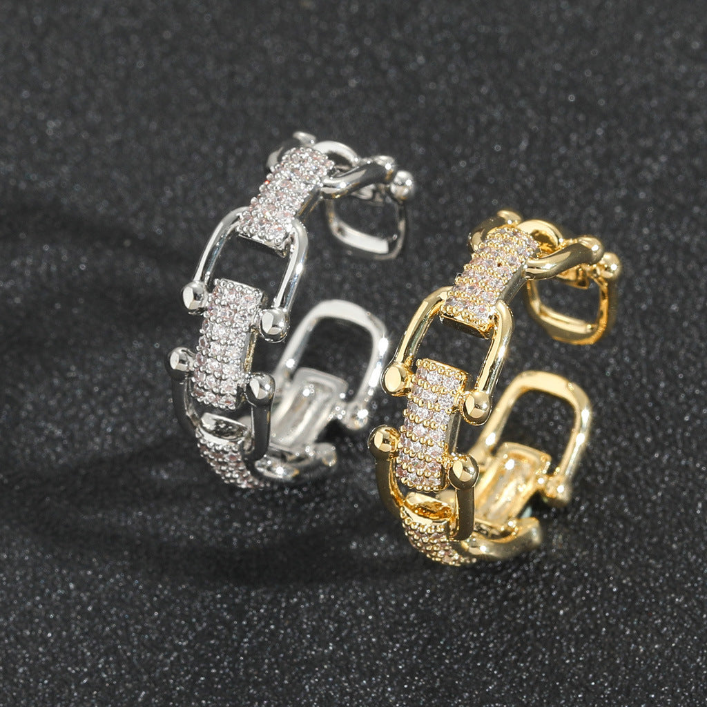 Light Luxury Fashion Cubic Zirconia Ring for Men