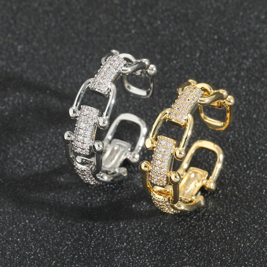 Light Luxury Fashion Cubic Zirconia Ring for Men