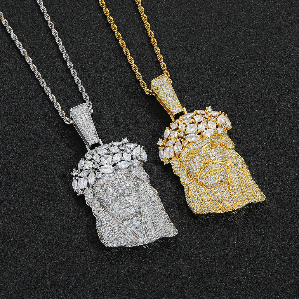 Hip Hop Vintage Fashion Cubic Zirconia Pendant Necklace for Men and Women