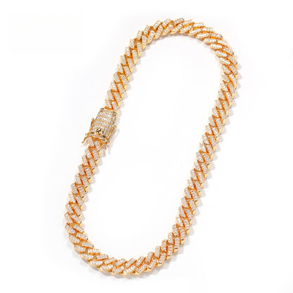 12mm Iced Cuban Link Bracelet & Necklace  Cubic Zirconia